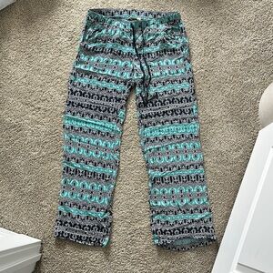 Patterned Teal and Black Pants